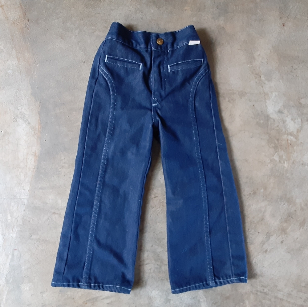 Vintage Kids Jeans Hippie Boho Flare Leg 70s 80s Denim 3T to 4T